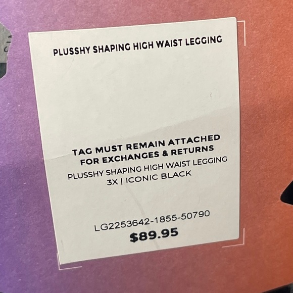 Yitty Black Velour Plusshy Shaping High Waist Legging NWT Size 3X - Picture 5 of 9